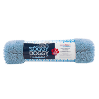 Soggy Doggy Doormat Large - Plain Blue - no Bone