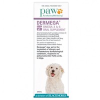 PAW Dermega Omega 3 and 6 Oral Supplement 200ml - short dated. BB 08/17