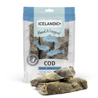 Icelandic+ Hand Wrapped Cod Skin Short Chew Sticks for Dogs 5" (3 pack) 
