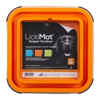 LickiMat Outdoor Keeper [ Colour: Orange]. With Soother Green or Buddy Turquoise