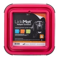 LickiMat Outdoor Keeper [ Colour: Pink]. With Soother Green or Buddy Turquoise