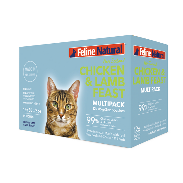 Feline Natural Chicken & Lamb Multipack - 12 x 85g Pouches