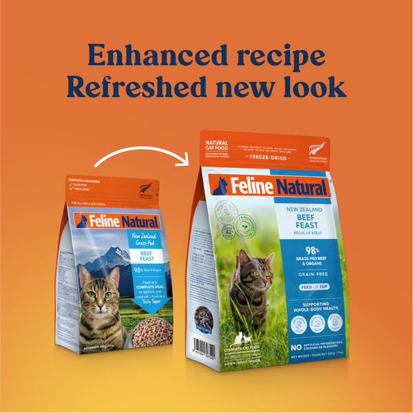Feline Natural Freeze Dried Cat Food Beef Feast 320g