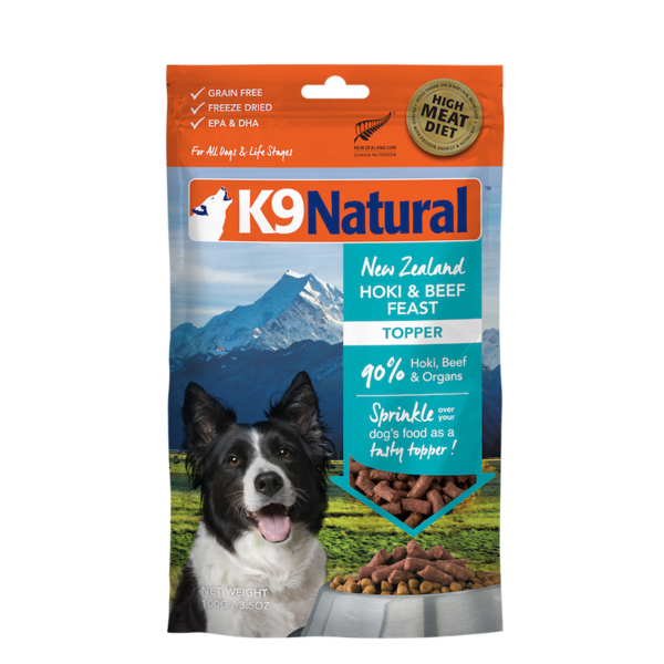 K9 Natural Freeze Dried Dog Food - Hoki & Beef Topper 100g