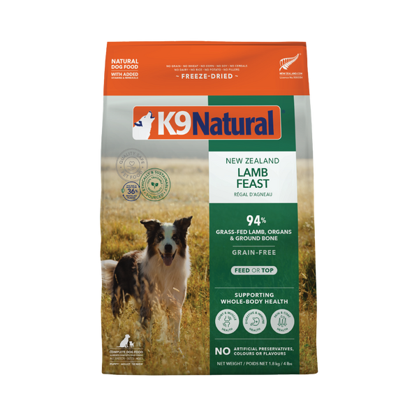 K9 Natural Freeze Dried Dog Food Lamb 1.8kg