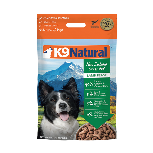 K9 Natural Freeze Dried Dog Food Lamb Feast 3.6kg