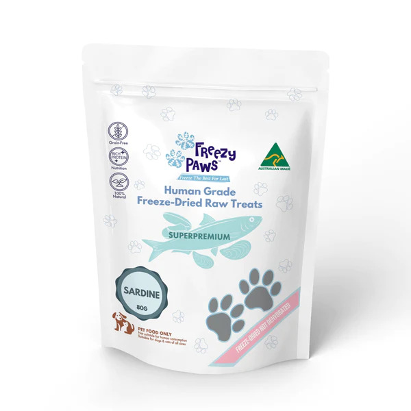 FreezyPaws Superpremium Human Grade Freeze-Dried Sardine Raw Treats 80g